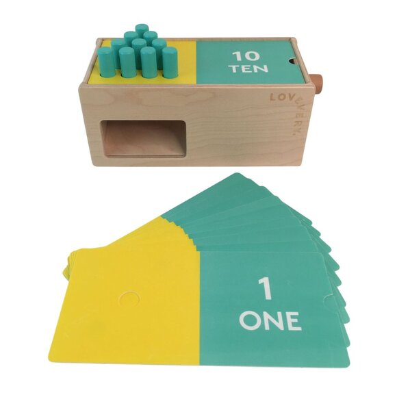Lovevery Wooden Counting Box w/Pegs & Number Cards Complete Free Spirit Kit - Picture 1 of 14